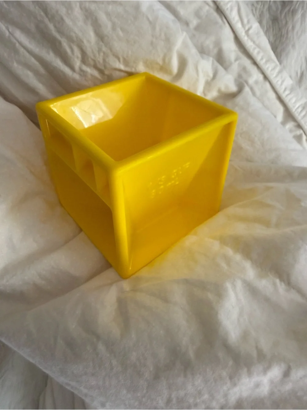 Bright Yellow Square Plastic Measuring Cup